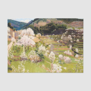 Terraced Garden in Mallorca (by Santiago Rusiñol) Tissue Paper