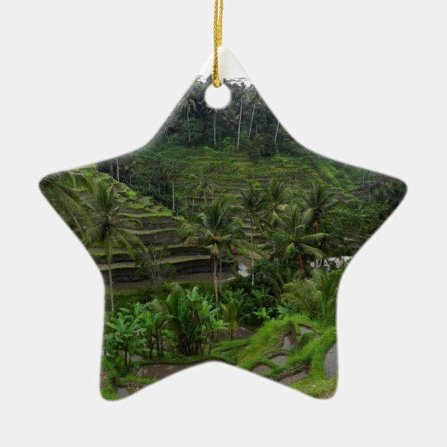 Terraced Rice Fields Ceramic Ornament (Front)