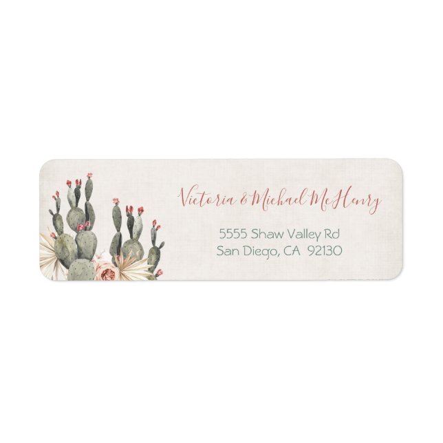 Terracota and Cactus address labels (Front)