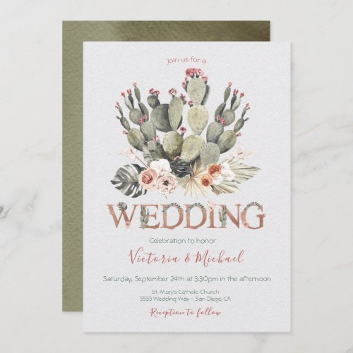 Terracota and Cactus Wedding Fiesta invitations