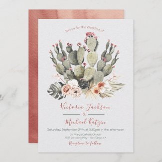 Terracota and Cactus Wedding invitations