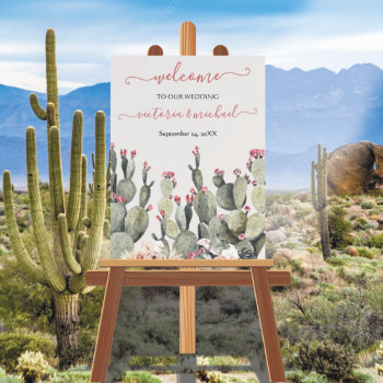Terracota And Cactus Wedding Sign by McBooboo at Zazzle