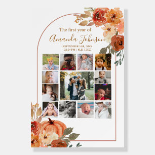 Terracota Floral Pumpkin Arch Guest Book Foam Board
