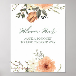 Terracota Flower Bloom Bar Floral Bar Poster