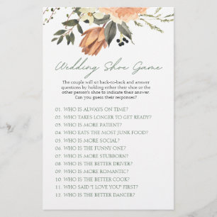 Terracota Flower Funny Wedding Shoe Game