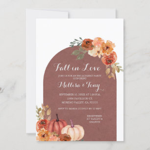 Terracota Orange Pumpkin Falling in love Invitation