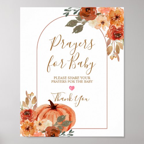 Terracota Pumpkin Baby Shower Prayers for Baby Poster