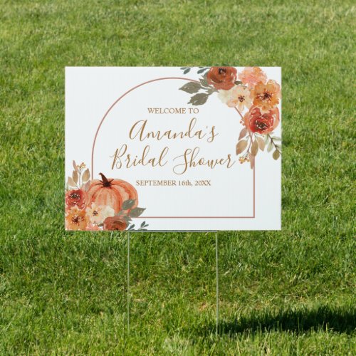 Terracota Pumpkin Boho Bridal Shower Welcome Sign