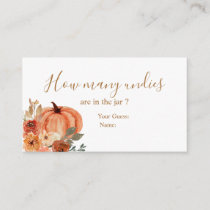 Terracota Pumpkin Bridal Shower How Many Undies Enclosure Card