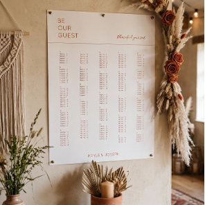 Terracota White Alphabetical Wedding Seating Chart