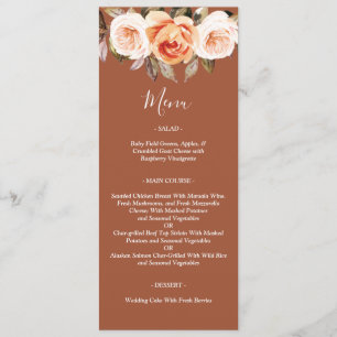 Terracott Boho Fall Floral Wedding Menu