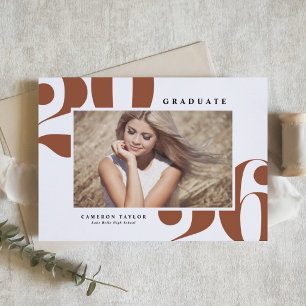 Terracotta 2026 Bold Typography Photo Graduation Invitation