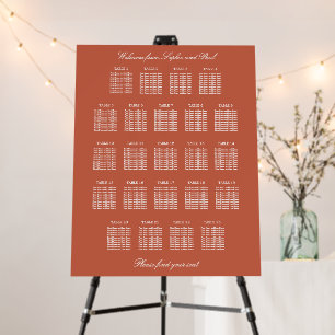 Terracotta 23 Table Wedding Seating Chart Foam Board