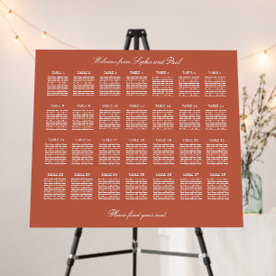 Terracotta 28 Table Wedding Seating Chart Foam Board