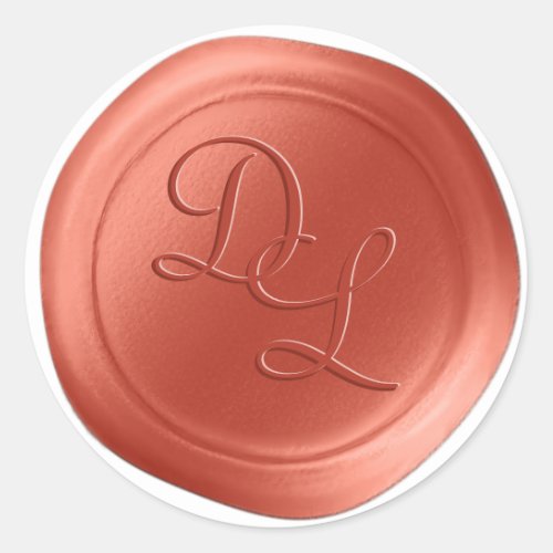 Terracotta 2 Letter Monogram Wax Seal Stickers