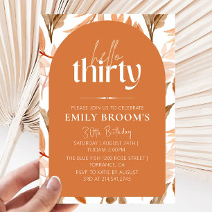 Terracotta 30th Birthday Boho Celebration Invitation