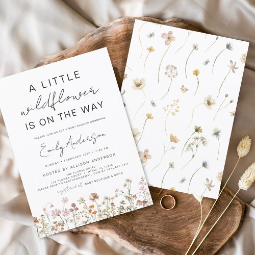 Wildflower Terracotta Floral or wildflower baby shower invitation