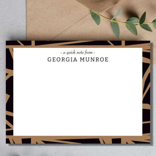 Terracotta Abstract Art Personalized Stationery  Note Card
