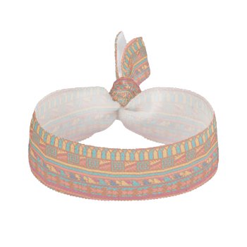 Terracotta Abstract Aztec Tribal Print Pattern Hair Tie by SharonaCreations at Zazzle