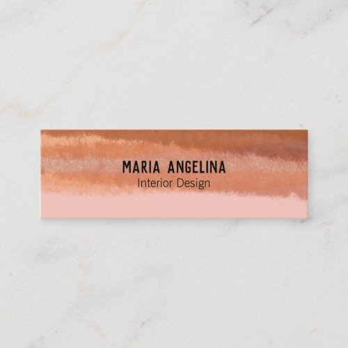 Terracotta Abstract Watercolor Pastel Peach Chic Mini Business Card