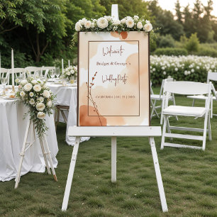 terracotta abstract Watercolor wedding welcome Foam Board