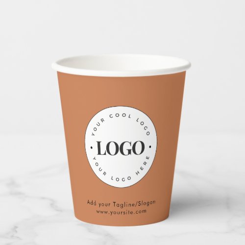 Terracotta Add Custom Business Company Logo Party Paper Cups