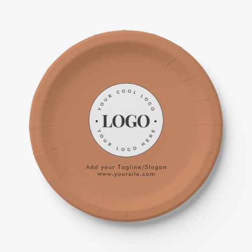 Terracotta Add Custom Business Company Logo Party  Paper Plates