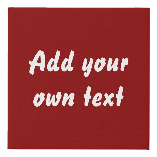 Terracotta. Add your Text. Faux Canvas Print (Front)