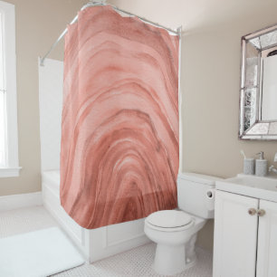 Terracotta Agate II Watercolor Pattern  Shower Curtain