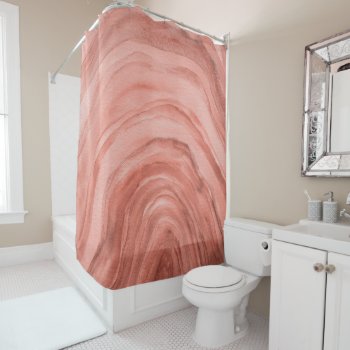 Terracotta Agate Ii Watercolor Pattern  Shower Curtain by blueskywhimsy at Zazzle