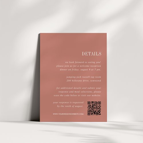Terracotta  All_in_One Wedding Details Enclosure Card