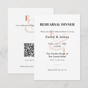 Terracotta Ampersand Wedding   Rehearsal Dinner  Enclosure Card
