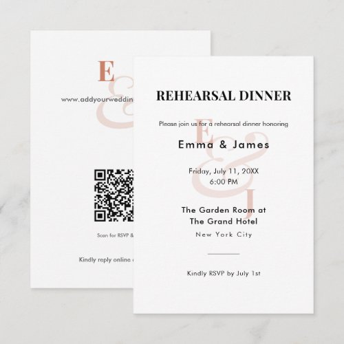Terracotta Ampersand Wedding | Rehearsal Dinner  Enclosure Card