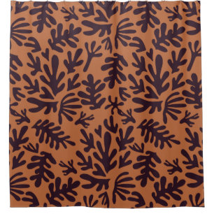 terracotta and black abstract boho Modern Pattern Shower Curtain
