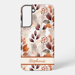 Terracotta and Burgundy Fall Leaves Boho Autumn Samsung Galaxy S22+ Case