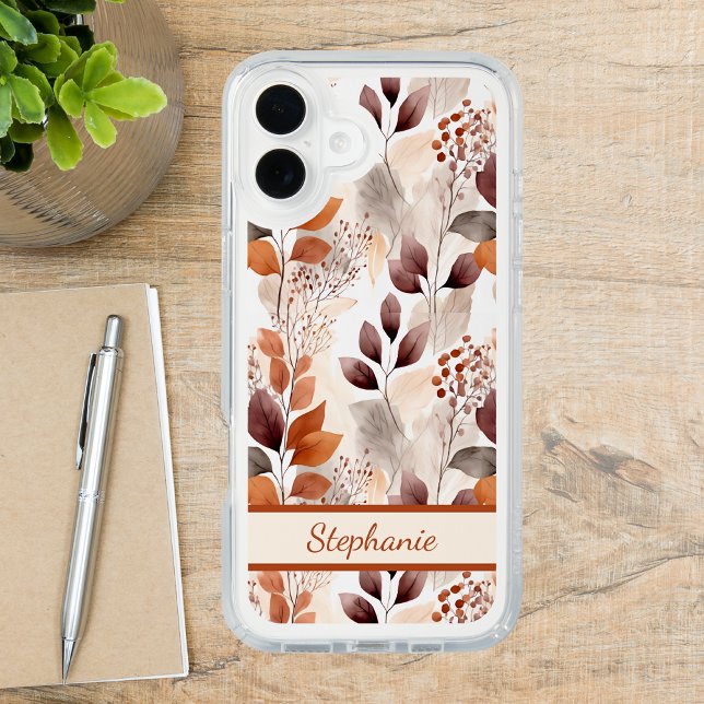 Terracotta and Burgundy Fall Leaves | Boho Autumn Speck iPhone Case (Creator Uploaded)