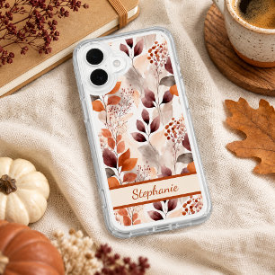 Terracotta and Burgundy Fall Leaves Boho Autumn iPhone 16 Plus Case