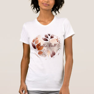 Terracotta and Burgundy Fall Leaves   Boho Autumn T-Shirt