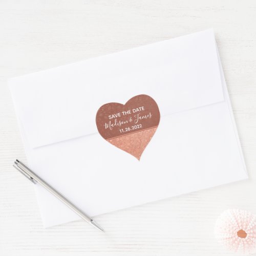 Terracotta and Copper Floral Vines Hearts  Heart  Heart Sticker