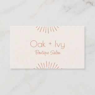 terracotta and cream sun rays business cards