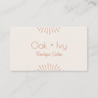 terracotta and cream sun rays business cards