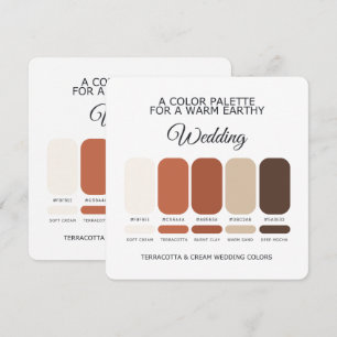 Terracotta and Cream Wedding Color Palette Card