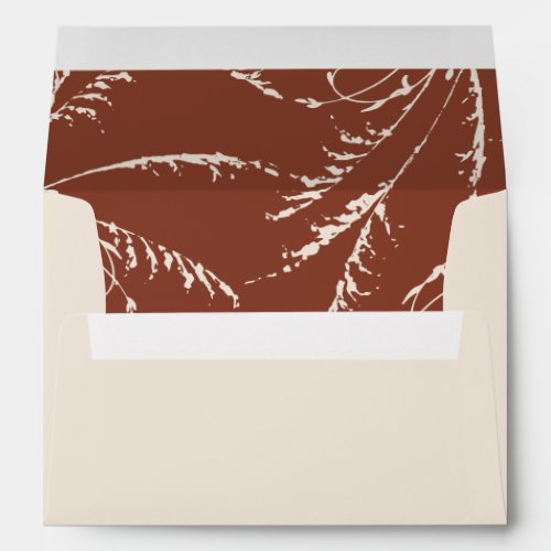 Terracotta and Ecru Pampas Grass Minimalist Envelope
