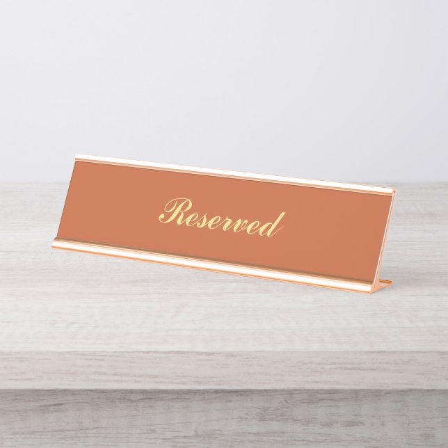 Terracotta and Gold Reserved Sign (Front)