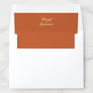 Terracotta and Gold Wedding Couple Envelope Liner