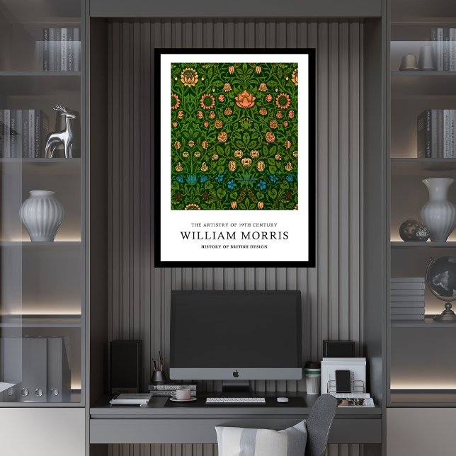 Terracotta and green William Morris nouveau Framed Art (Terracotta and green William Morris nouveau Framed Art)
