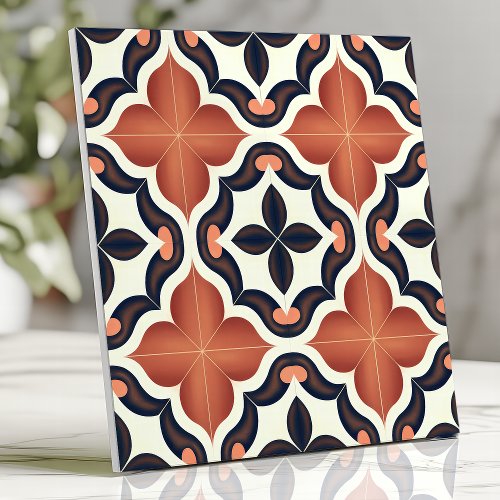 Terracotta & Navy Spanish Ceramic Tile