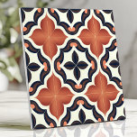 Terracotta and Navy Spanish Ceramic Tile<br><div class="desc">Elevate your décor with this bold Spanish-inspired tile featuring a terracotta and navy palette with intricate floral and geometric elements. The symmetrical design and warm earthy tones create a timeless aesthetic,  perfect for backsplashes,  accent walls,  or adding a touch of Mediterranean charm to any space.</div>
