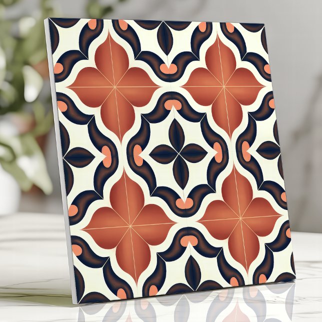 Terracotta and Navy Spanish Ceramic Tile (Creator Uploaded)