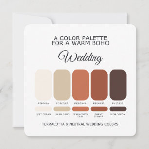 Terracotta and Neutral Wedding Color Palette Card